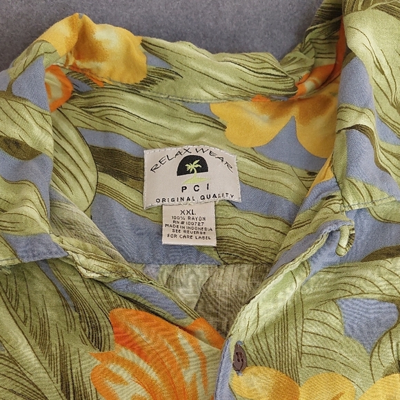 VINTAGE Relax Wear PCI Hawaiian Shirt XXL - 100% Rayon Tropical Floral - Picture 2 of 6
